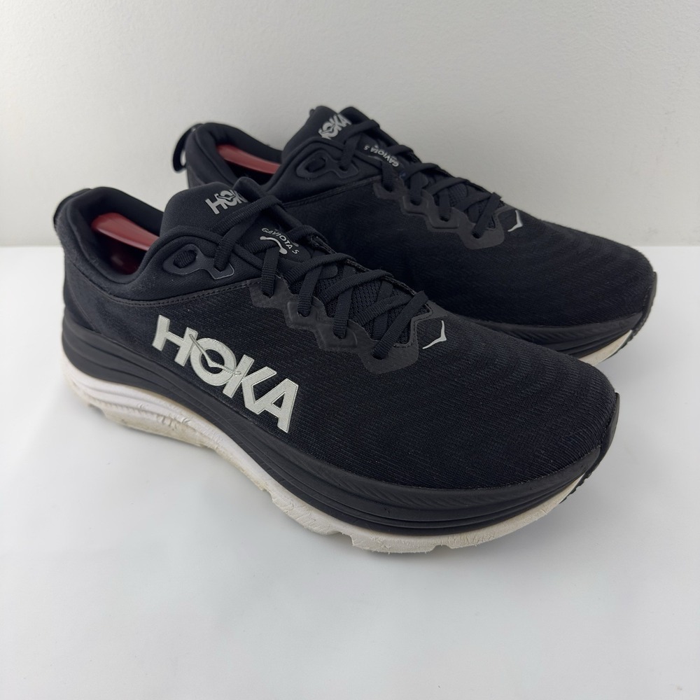 Hoka One One Men's Gaviota 5 Black/White Stability Running‎ Shoes Size 13